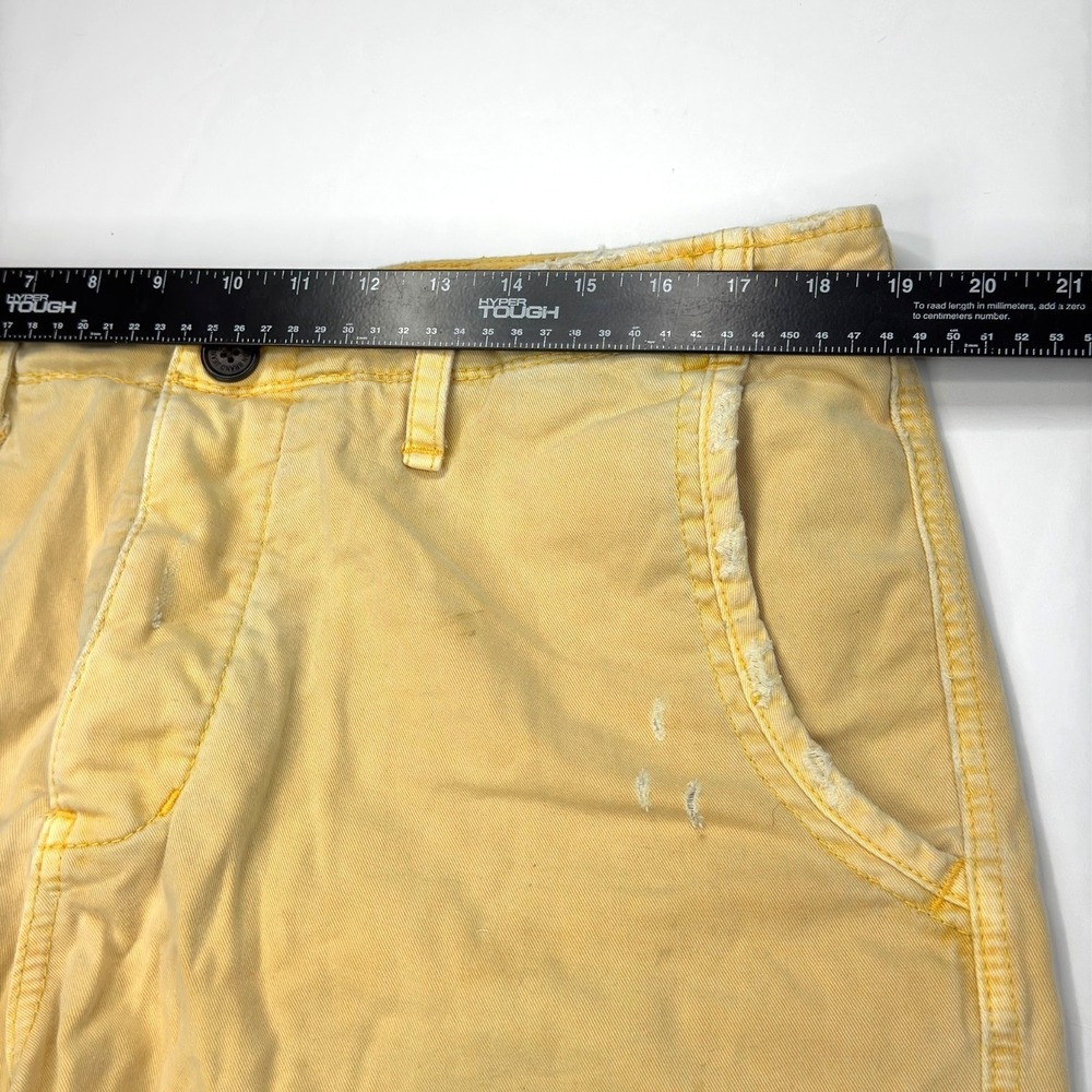 Y2K True Religion Chino Shorts Mens Size 36 Denim Jean Jorts Yellow - Picture 7 of 9